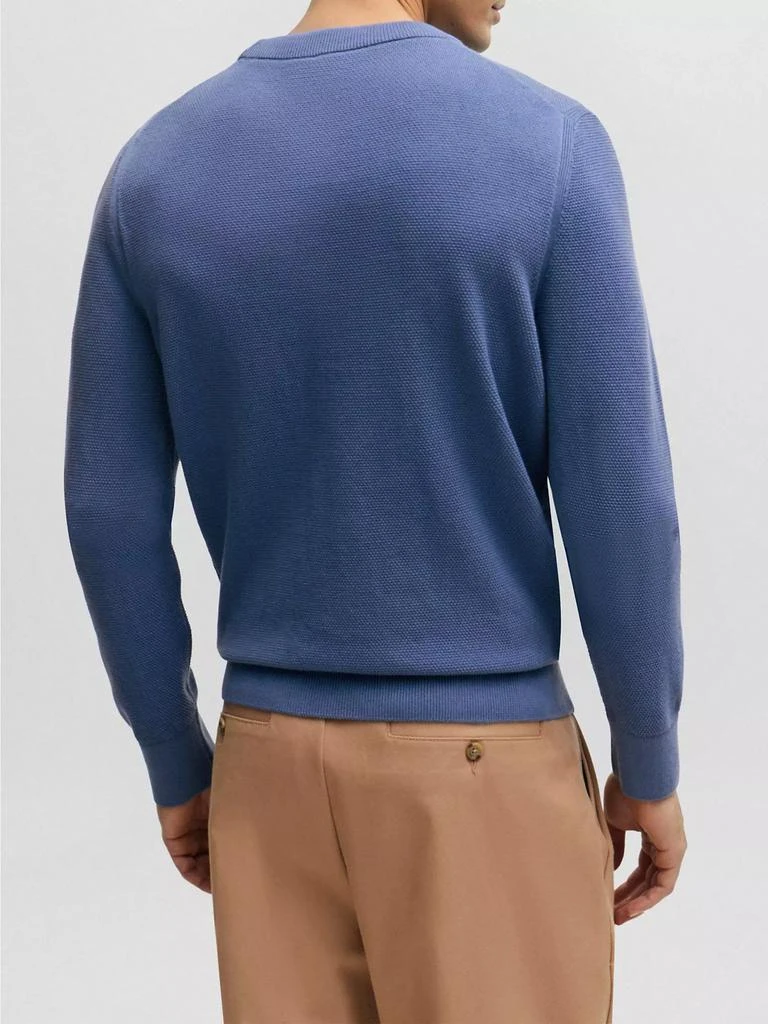 商品Hugo Boss|Micro-Structured Crew-Neck Sweater in Cotton,价格¥1065,第4张图片详细描述