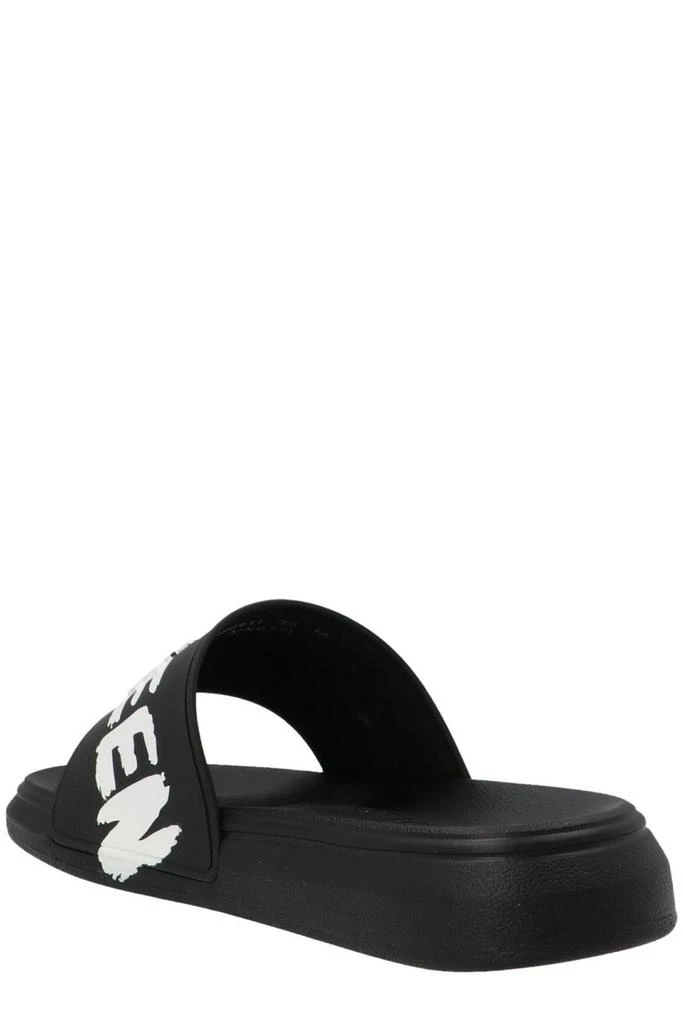 商品Alexander McQueen|Alexander McQueen Graffiti Logo Slides,价格¥2398,第2张图片详细描述