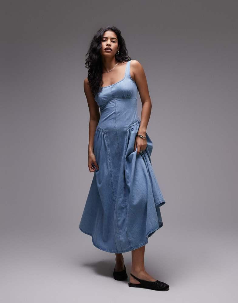 sachin and babi light blue dress Shapewear Off-Shoulder Maxi Dress | Slimming Side Slit