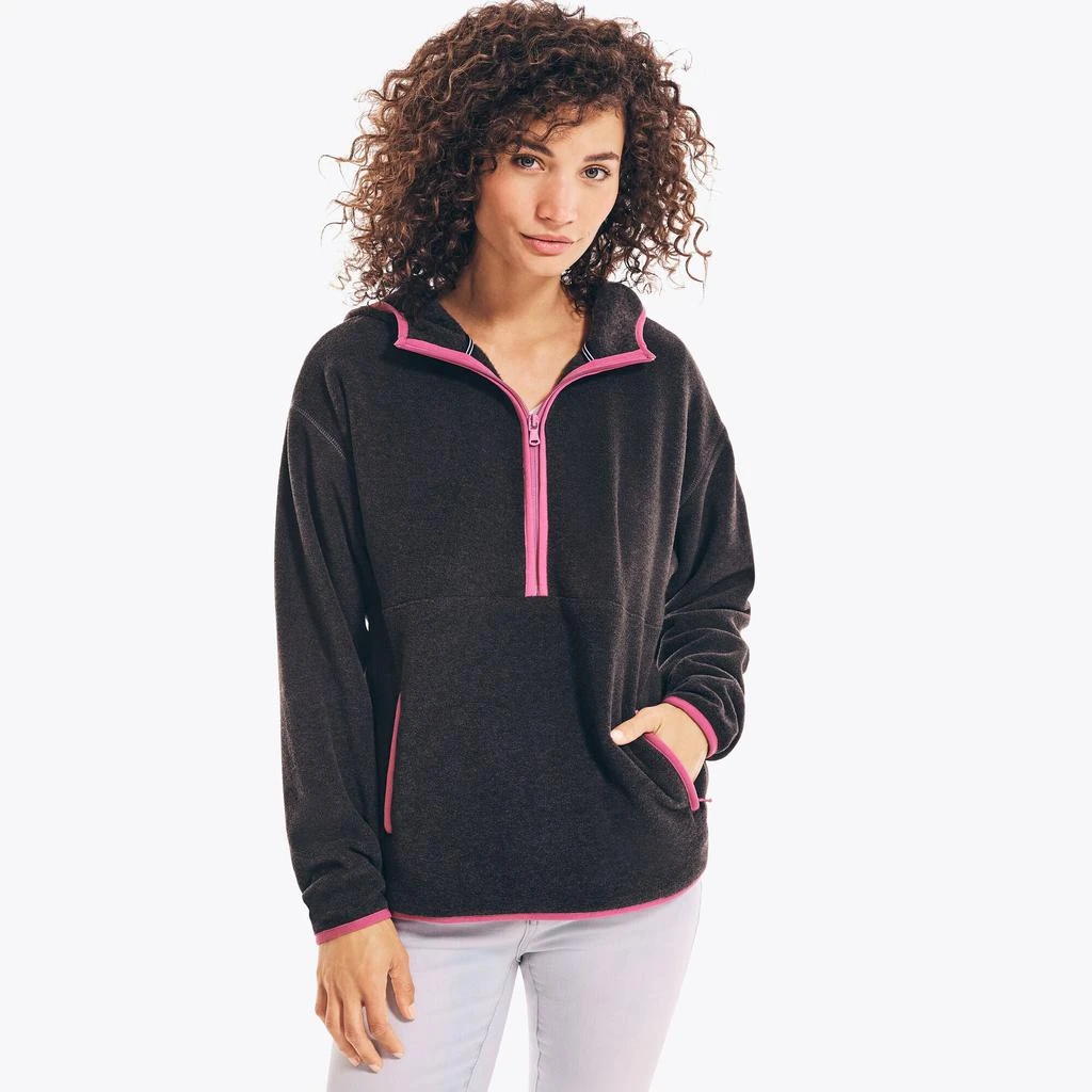 商品Nautica|Nautica Womens Half-Zip Nautex Fleece Hoodie,价格¥159,第2张图片详细描述