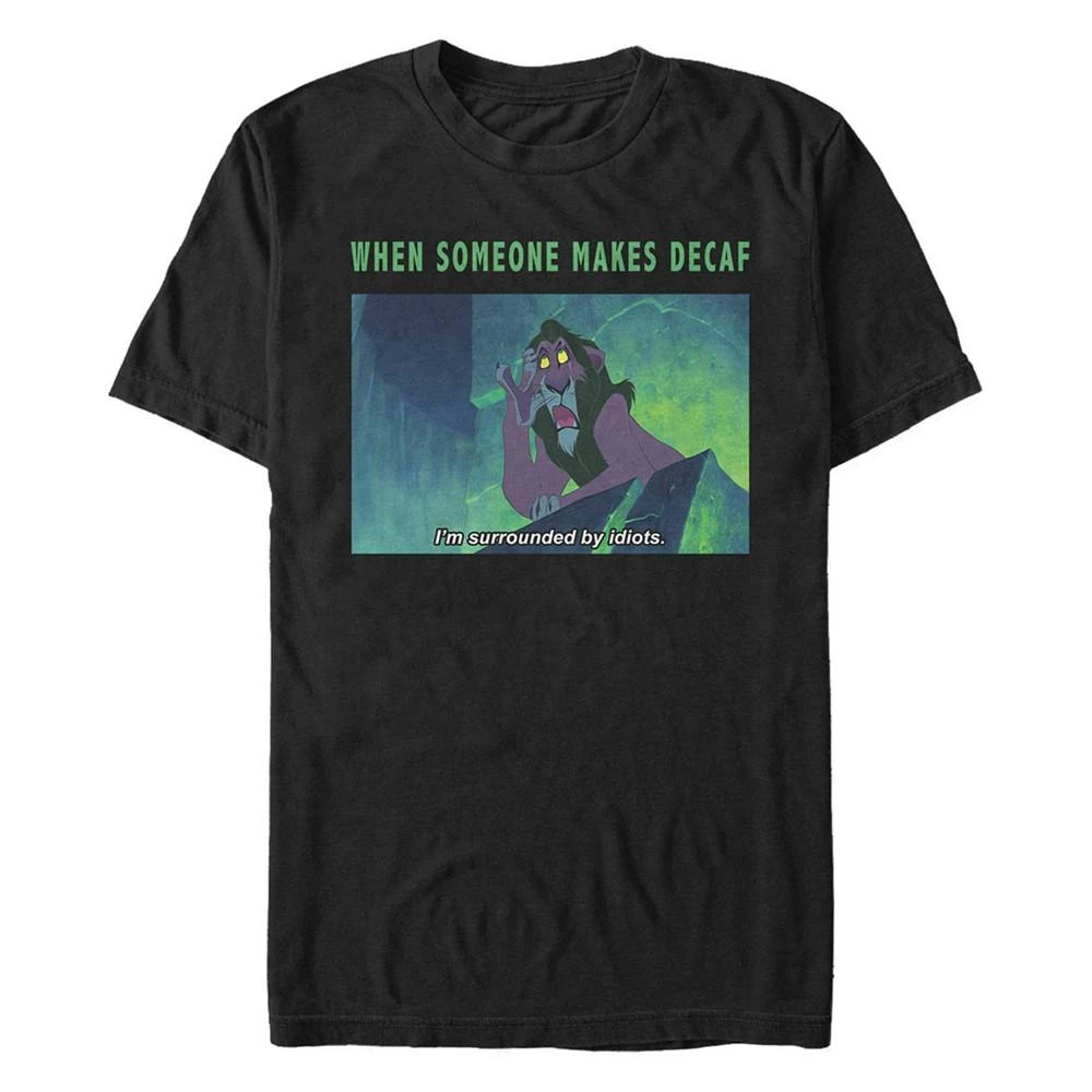 商品Disney|Disney Men's Lion King Scar Funny Coffee Meme, Short Sleeve T-Shirt,价格¥185,第1张图片
