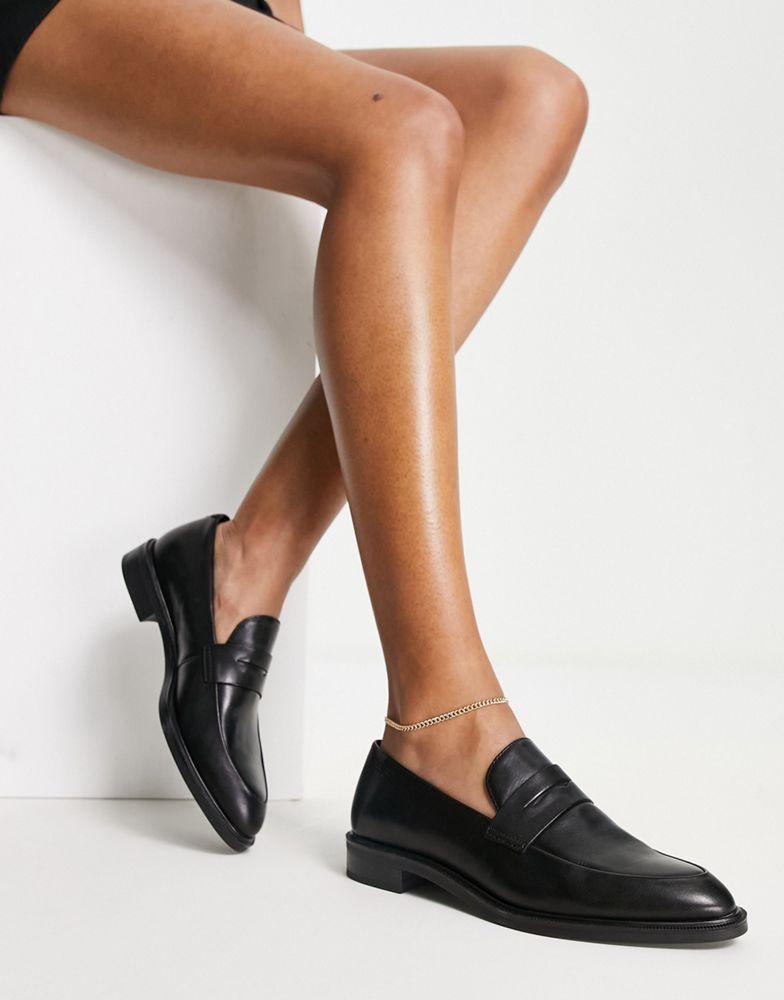 Vagabond Frances flat loafers  in black leather商品第1张图片规格展示