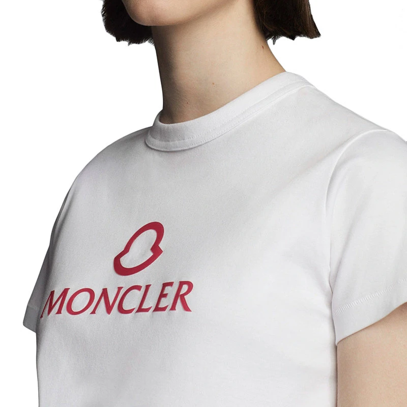 商品Moncler|【预售3-7天】Moncler/蒙克莱 22年秋冬新款 女士光学白色纯棉徽标图形短袖T恤H10938C00006809CR001,价格¥2058,第6张图片详细描述