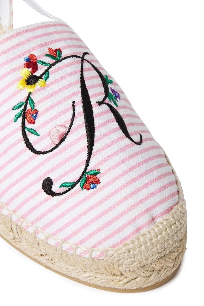 商品Roger Vivier|Blooming RV embroidered striped canvas espadrilles,价格¥873,第4张图片详细描述