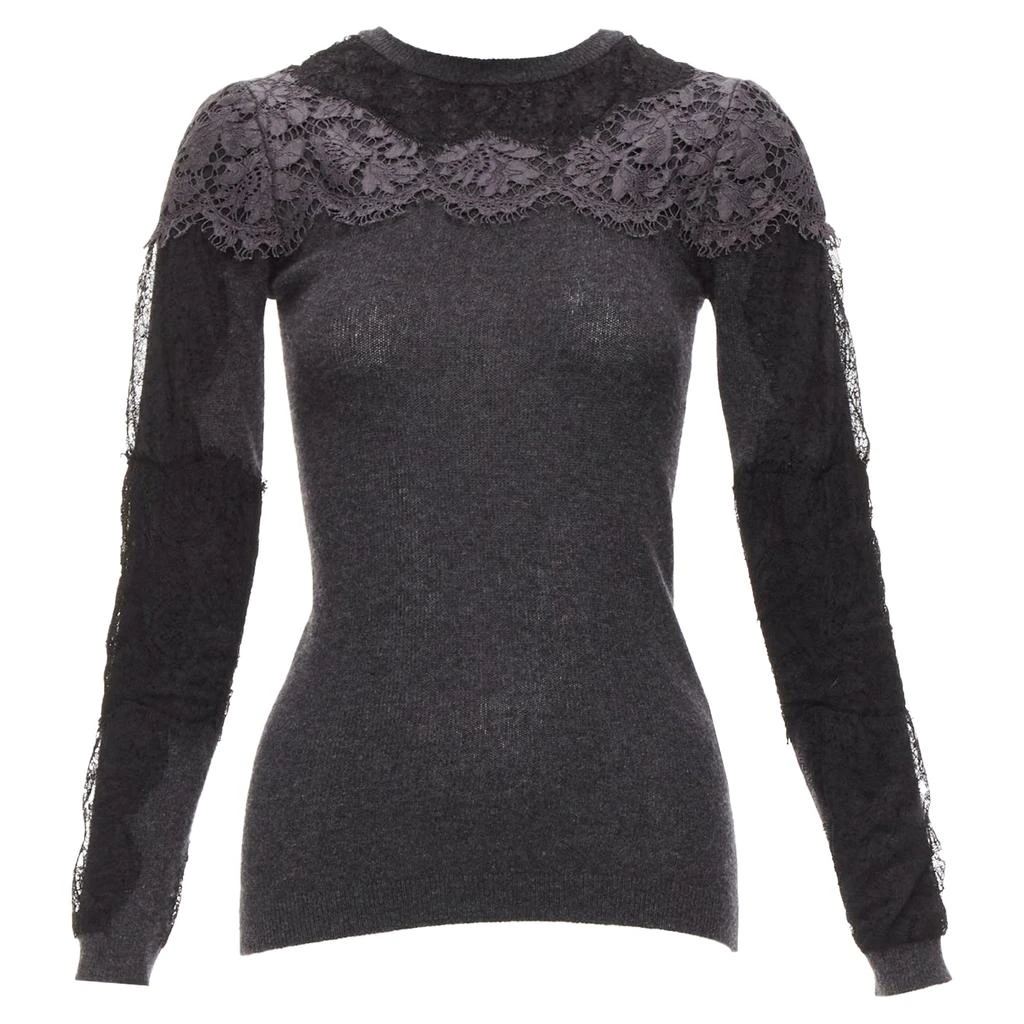 商品[二手商品] Valentino|Valentino lace virgin wool cashmere crew neck sweater,价格¥4656,第1张图片