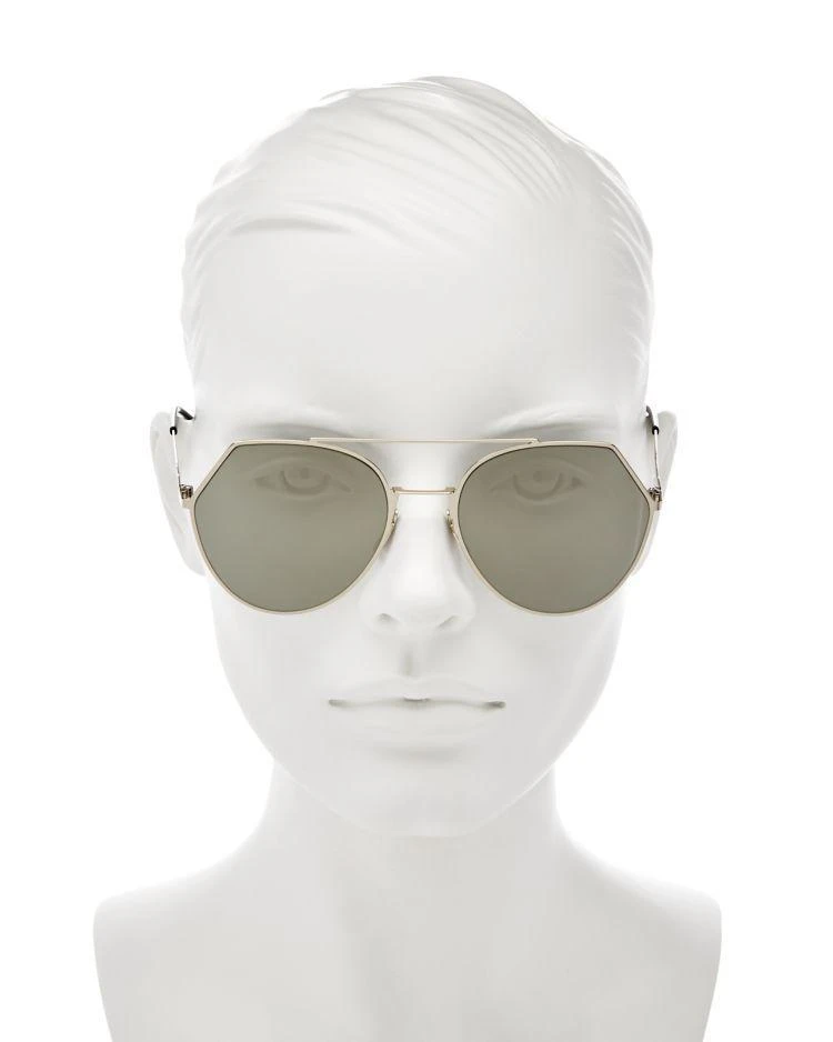 商品Fendi|Women's Mirrored Brow Bar Round Sunglasses, 55mm,价格¥3476,第3张图片详细描述