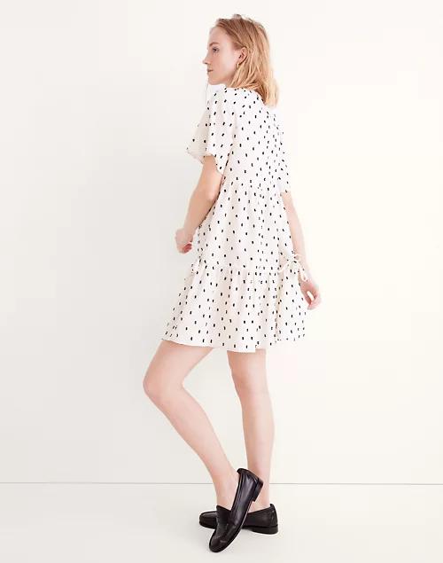 Cotton-Linen Lorelei Mini Dress in Clip Dot商品第2张图片规格展示