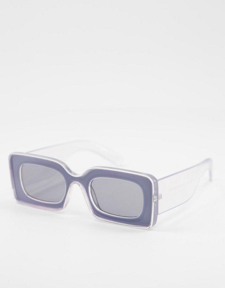 ASOS DESIGN frame bevel tramline detail square sunglasses商品第1张图片规格展示