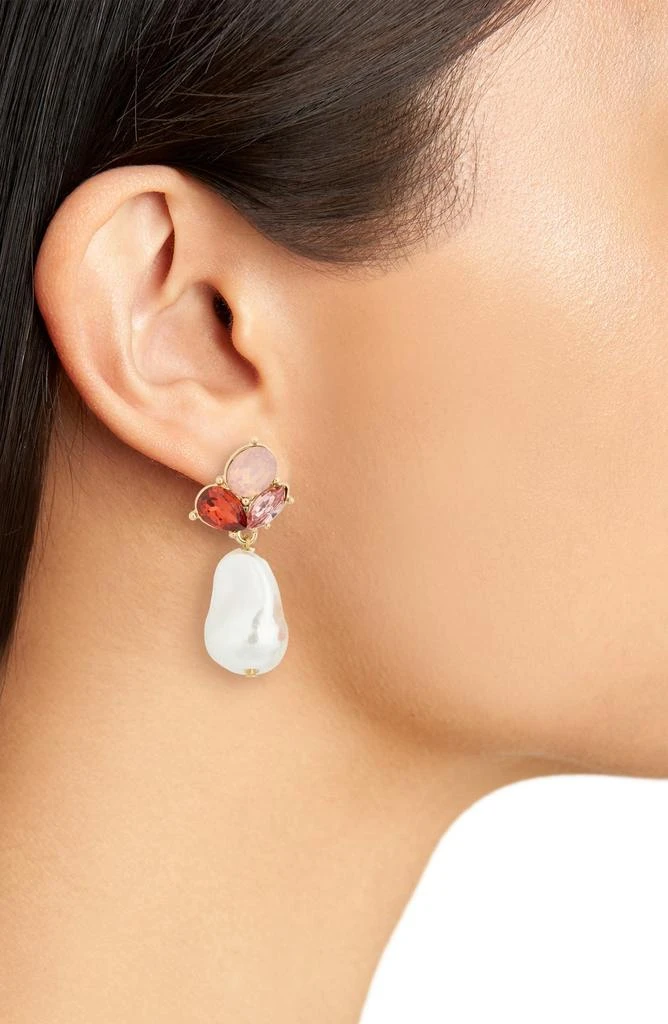 商品Nordstrom|Sparkle & Faux Pearl Drop Earrings,价格¥49,第2张图片详细描述