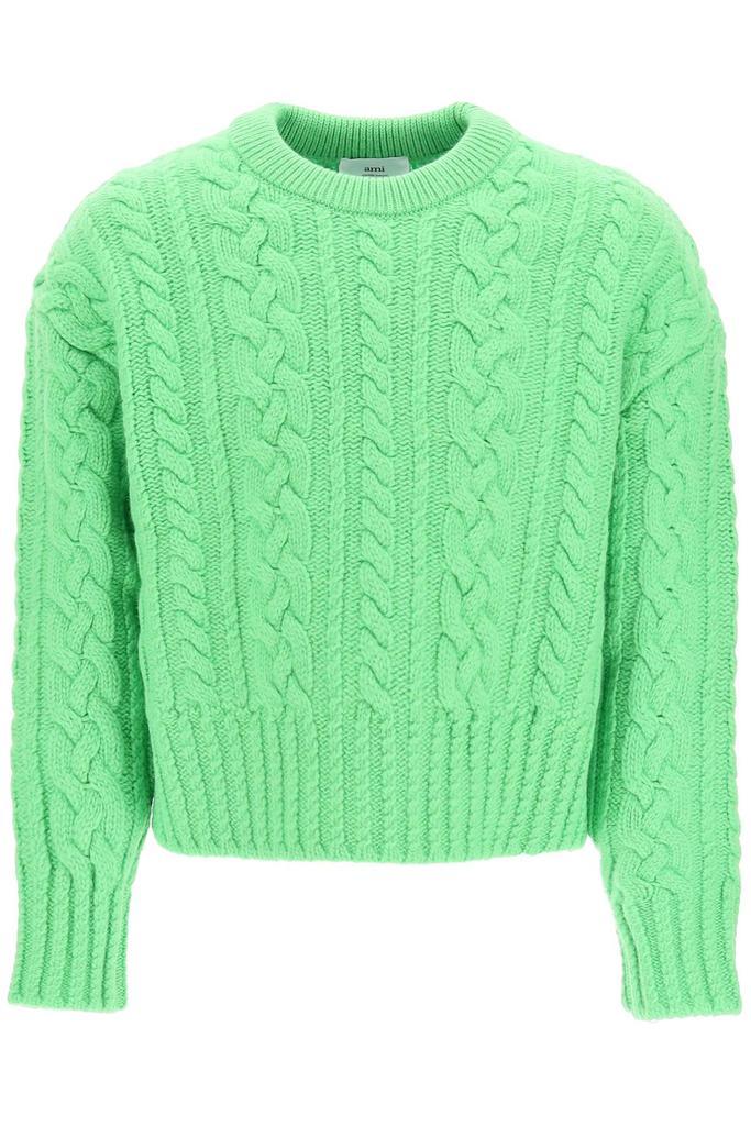 商品AMI|Ami paris cable knit wool sweater,价格¥3085,第1张图片
