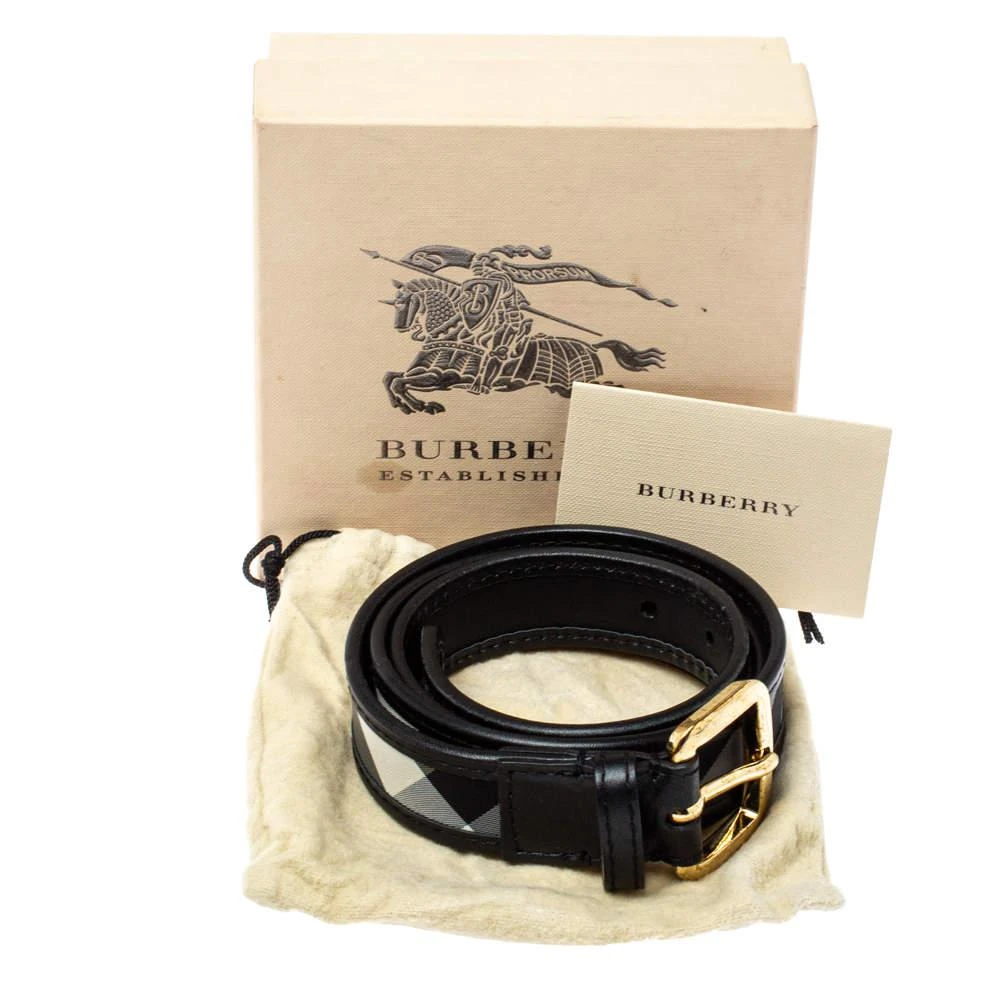 Burberry Black Beat Check Canvas and Leather Belt 90CM 商品