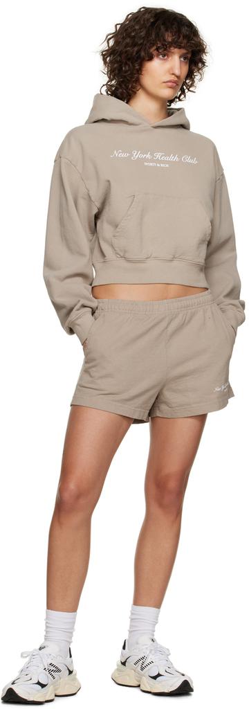 Taupe 'NY Health Club' Shorts商品第4张图片规格展示