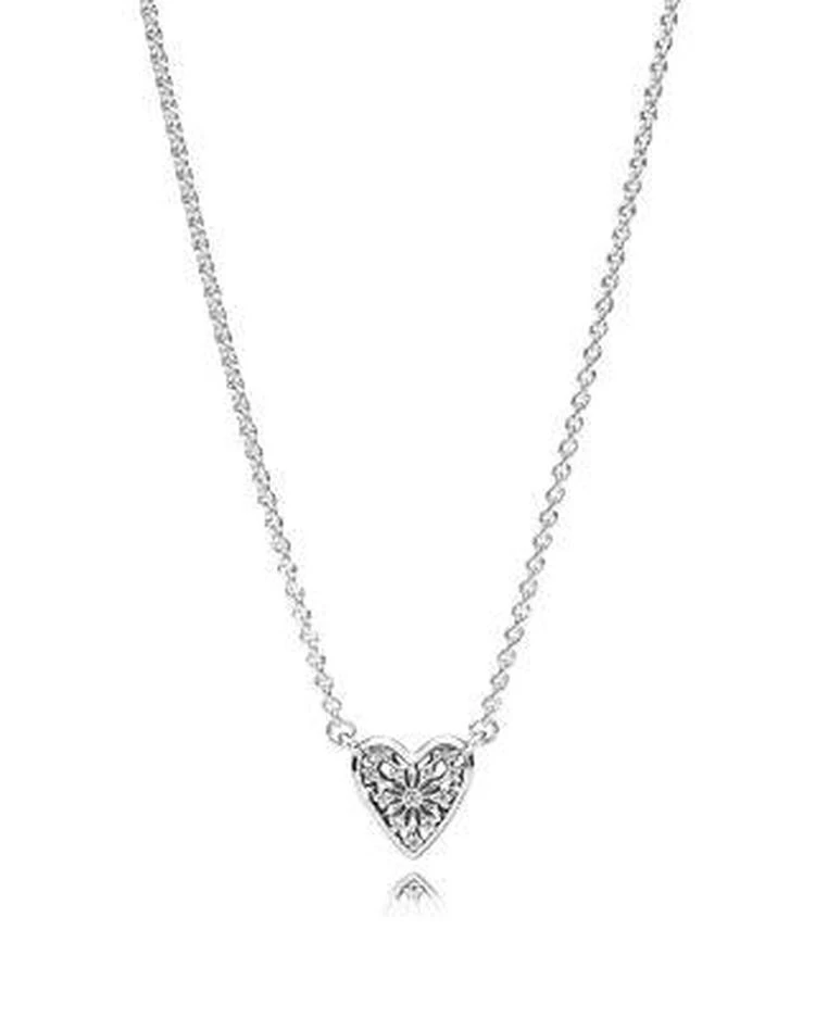 商品PANDORA|Sterling Silver & CUbic Zirconia Heart of Winter Necklace,价格¥593,第1张图片