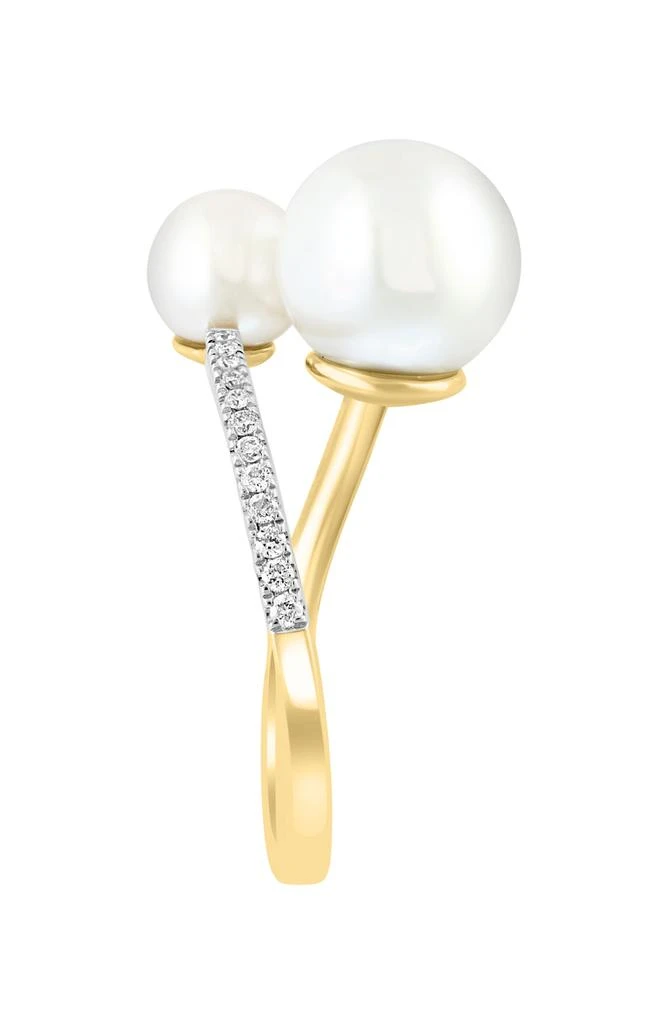 商品Effy|14K Yellow Gold Diamond & Freshwater Pearl Crossover Ring - 0.19 ctw,价格¥5189,第2张图片详细描述