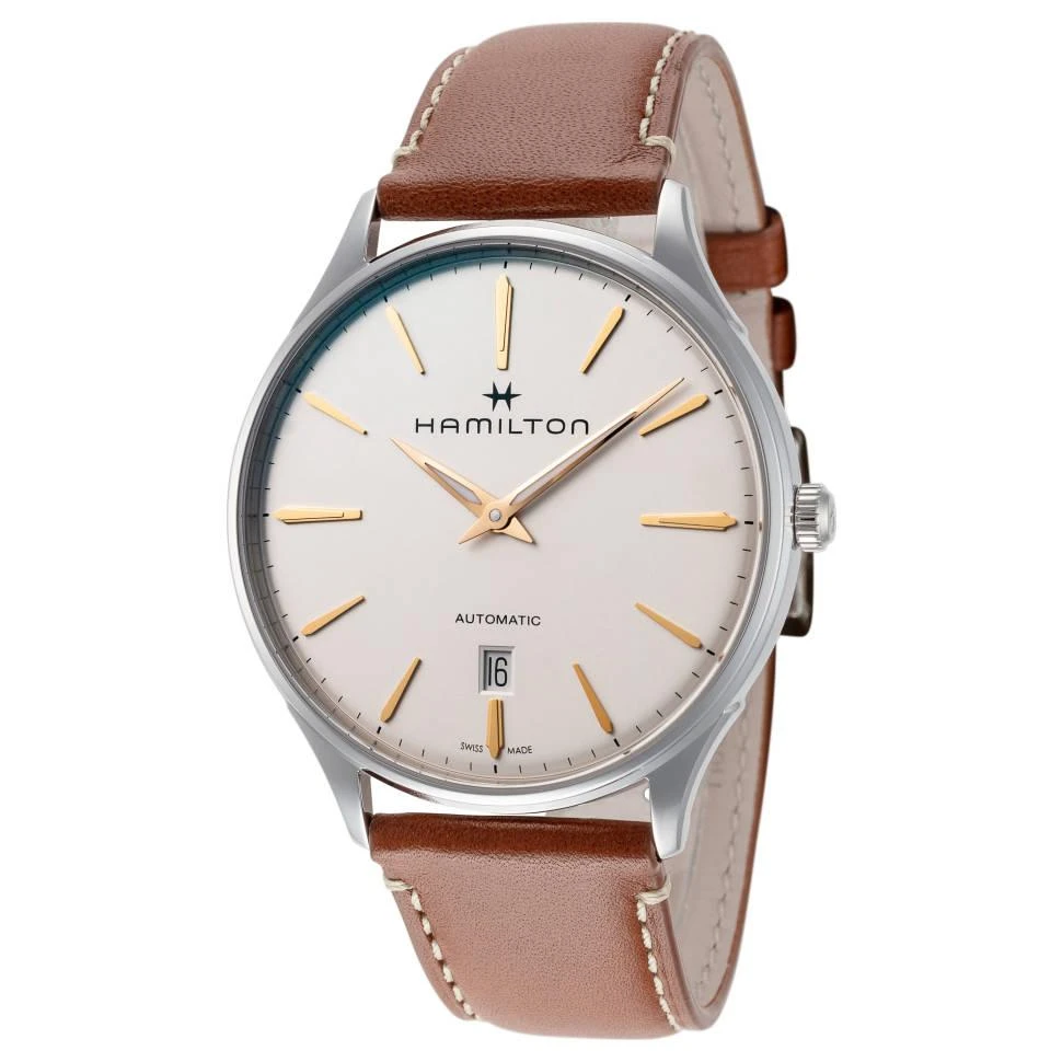 商品Hamilton|爵士系列 男士机械手表 真皮表带40mm H38525512,价格¥2667,第1张图片