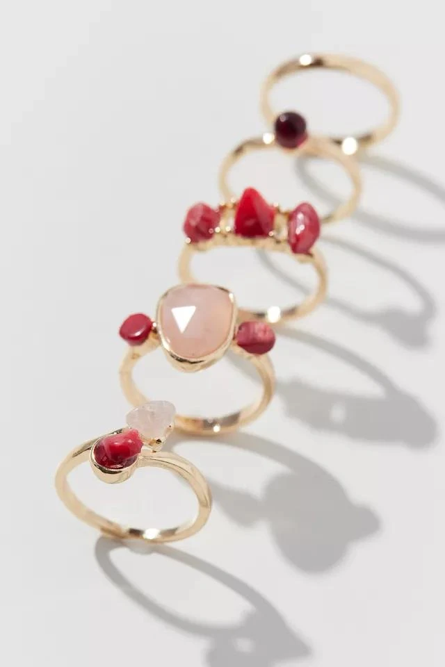 商品Urban Outfitters|Marseille Genuine Stone Ring Set,价格¥78,第1张图片