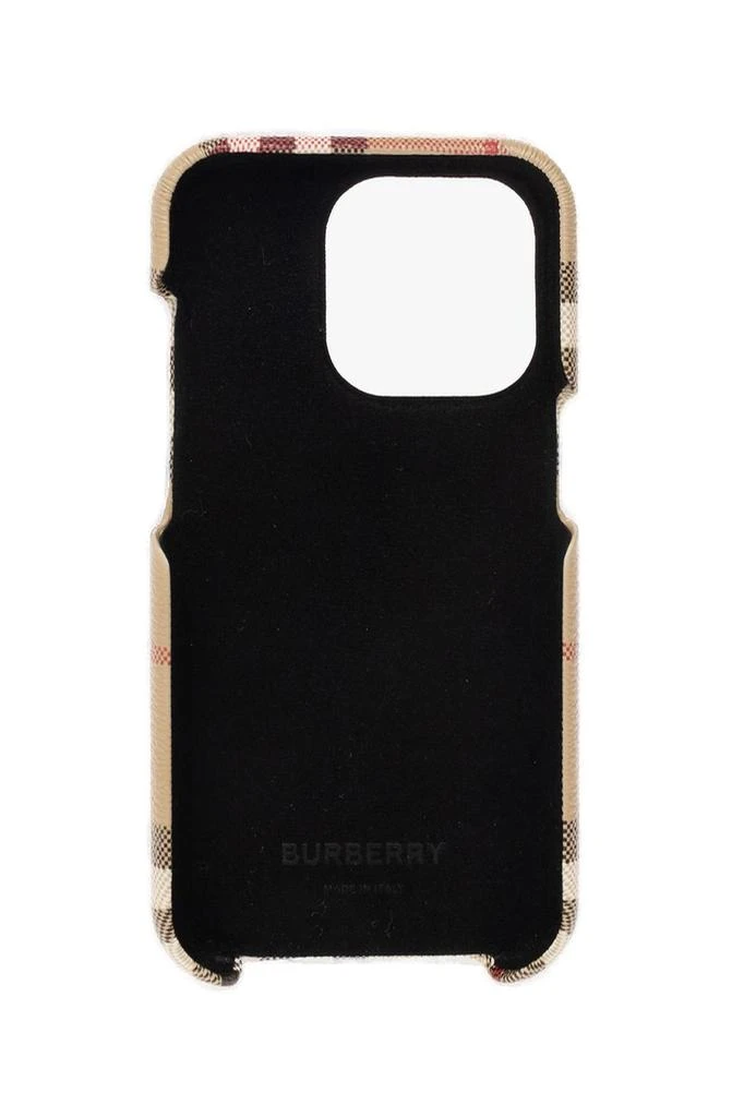 商品Burberry|Burberry Logo Embossed Checked iPhone14 Pro Case,价格¥2161,第2张图片详细描述