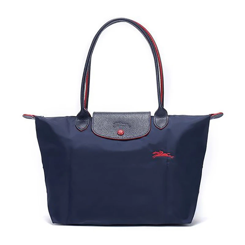 商品Longchamp|LONGCHAMP 珑骧 女士织物大号长柄女包可折叠手提单肩包包 海军蓝色 L1899619556,价格¥724,第1张图片