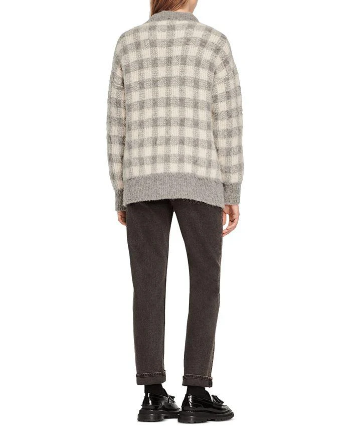 商品Sandro|Ontario Check Button Front Cardigan,价格¥1945,第2张图片详细描述