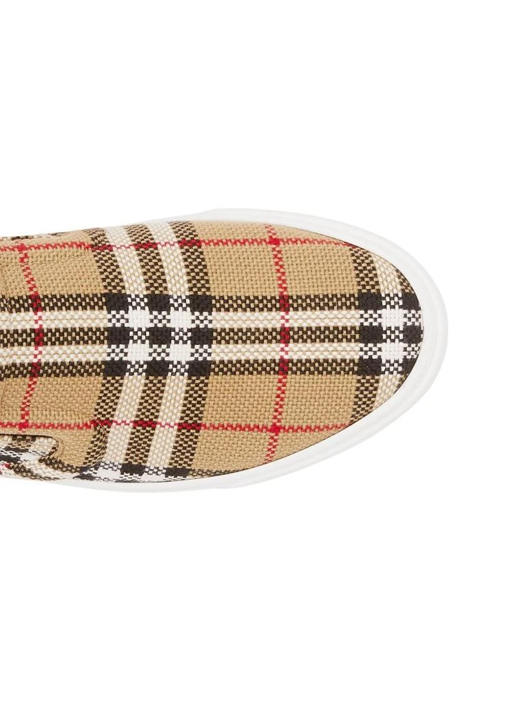 商品Burberry|Bio-based sole latticed cotton slip-on sneakers,价格¥4201,第2张图片详细描述