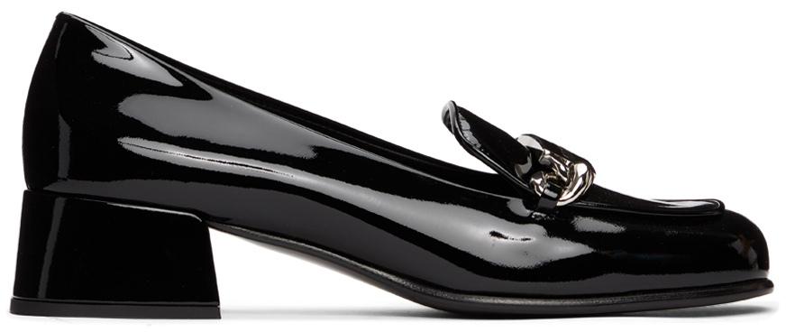 Black Patent Vernice Chain Loafers商品第1张图片规格展示