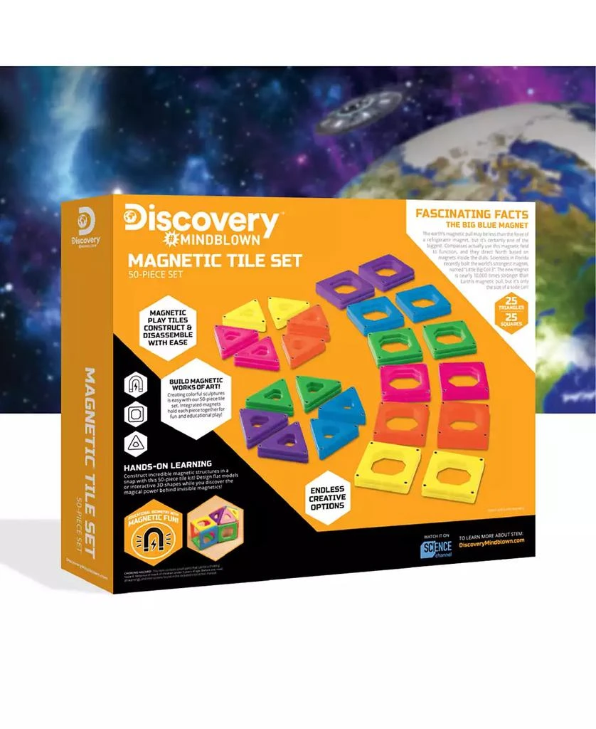 商品Discovery #MINDBLOWN|Magnetic Tile Building Blocks Set, 50 Piece,价格¥180,第5张图片详细描述