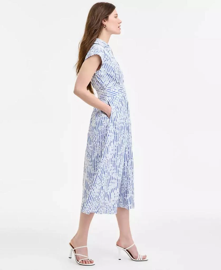 商品Kensie|Women's Striped Floral-Embroidered Midi Dress,价格¥1097,第4张图片详细描述