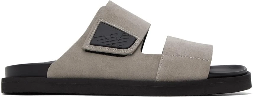 商品Emporio Armani|Taupe Velcro Sandals,价格¥2438,第1张图片