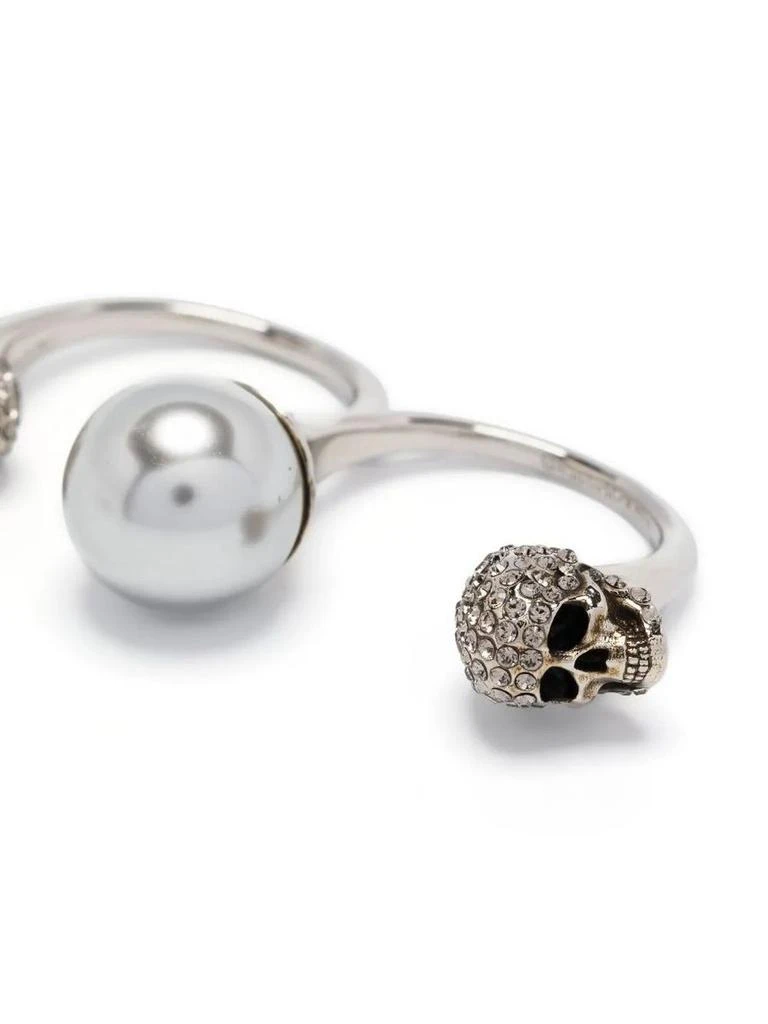 商品Alexander McQueen|Alexander Mcqueen Antiqued Double Pearl Skull Ring,价格¥2045,第3张图片详细描述