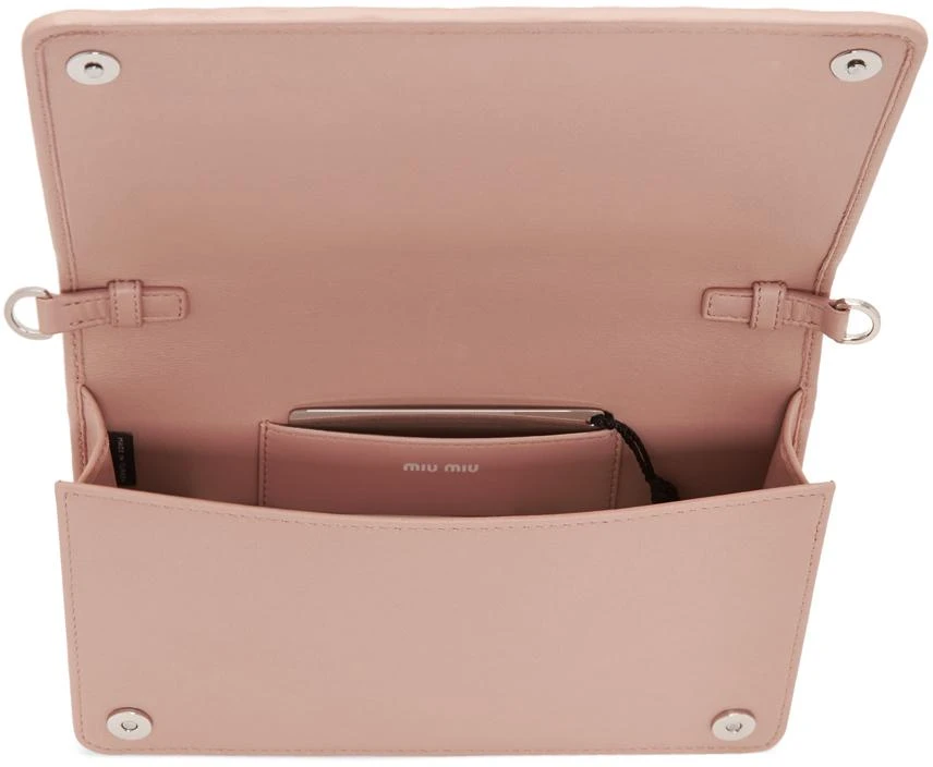 商品Miu Miu|Pink Matelassé Wallet Chain Bag,价格¥9511,第5张图片详细描述