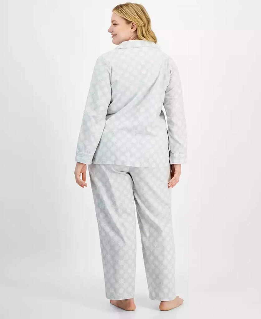 商品Charter Club|Plus Size Cotton Flannel Printed Pajama Set, Created for Macy's,价格¥247,第3张图片详细描述