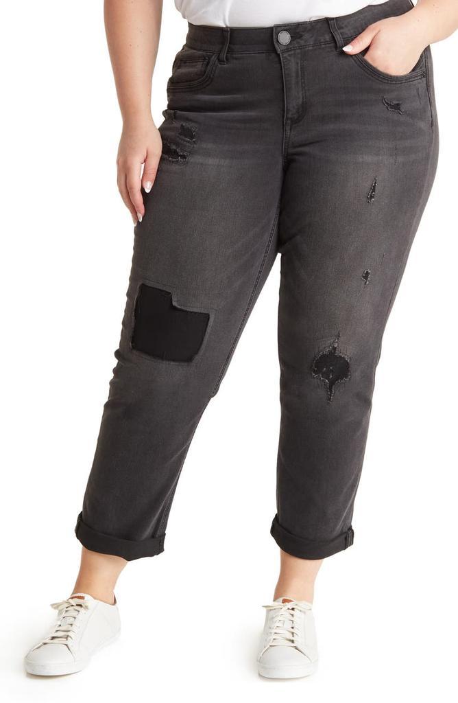 商品Democracy|Ab Technology Ripped Girlfriend Jeans,价格¥390,第1张图片