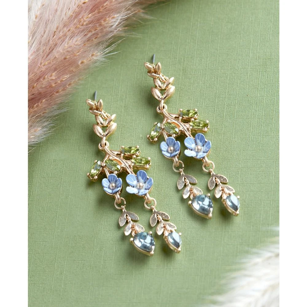 商品Lonna & Lilly|Gold-Tone Stone & Flower Vine-Inspired Drop Earrings,价格¥130,第3张图片详细描述