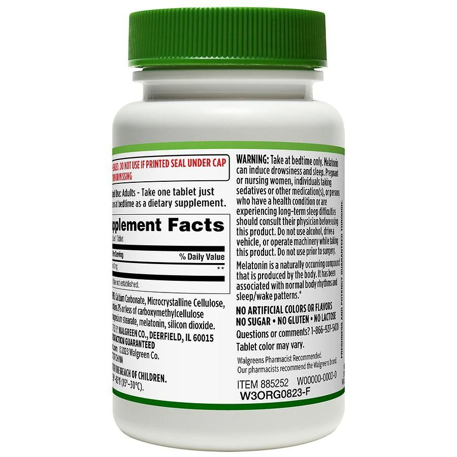商品Walgreens|Melatonin 3mg Tablets,价格¥103,第2张图片详细描述
