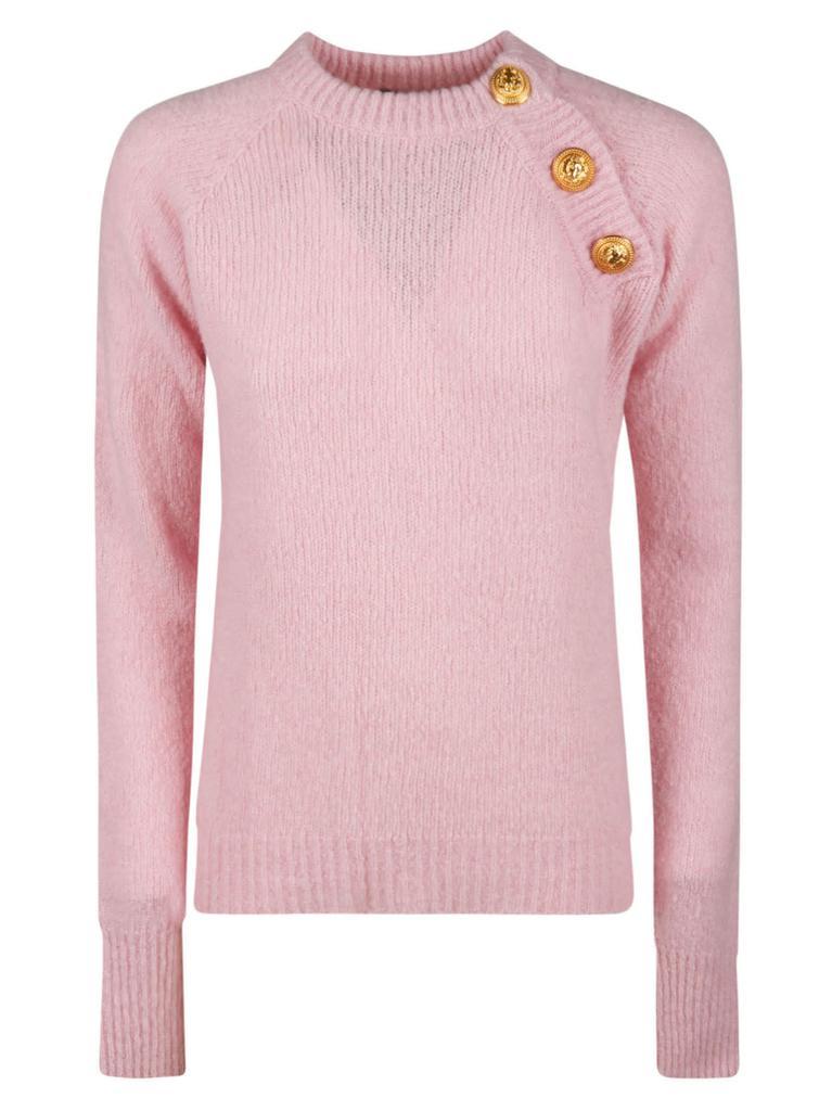 商品Balmain|Balmain Button Shoulder Detail Sweater,价格¥5548,第1张图片