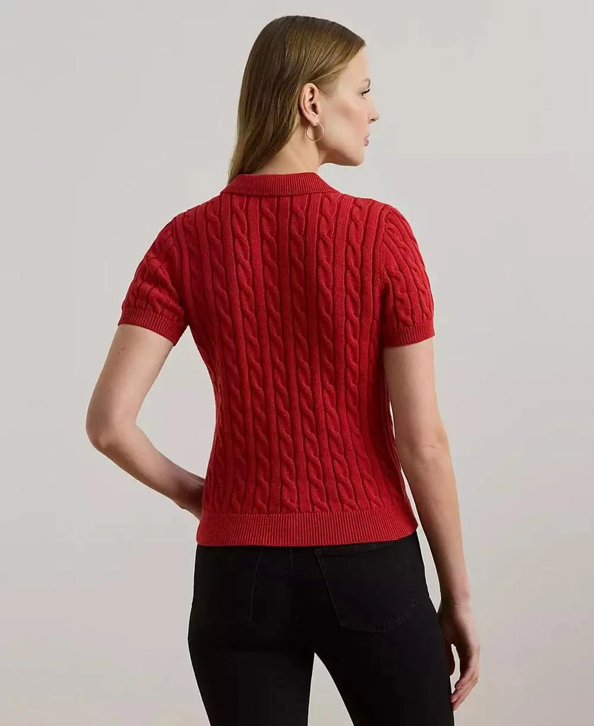 Women's Cable-Knit Polo Shirt 商品