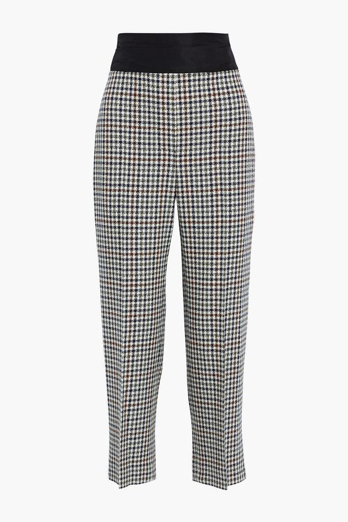 商品Oscar de la Renta|Faille-paneled houndstooth wool-tweed tapered pants,价格¥1457,第1张图片