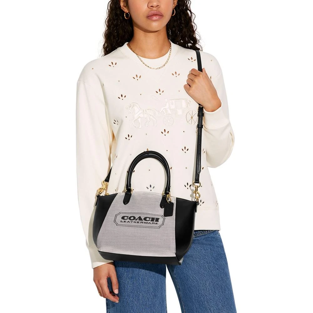 商品Coach|Badge Jacquard Elise Satchel with Convertible Straps, Created for Macy's,价格¥906,第3张图片详细描述