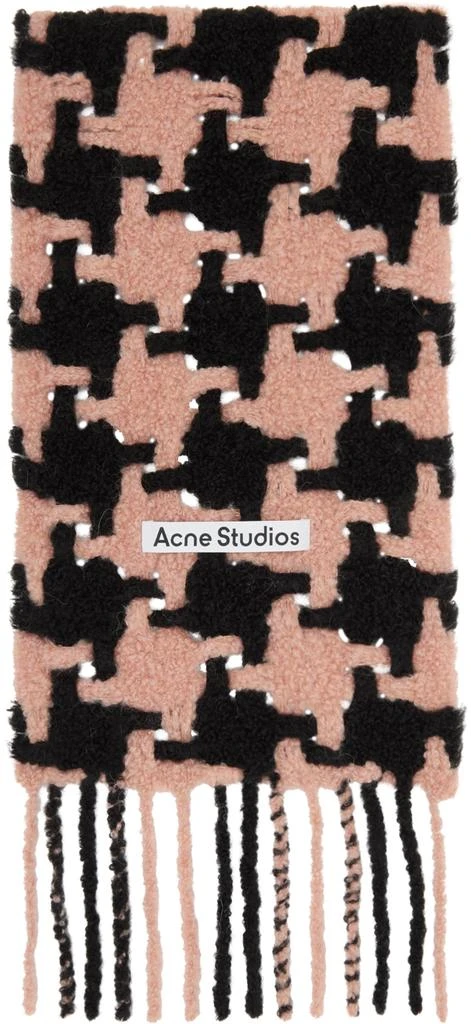 商品Acne Studios|Black & Pink Houndstooth Scarf,价格¥921,第1张图片