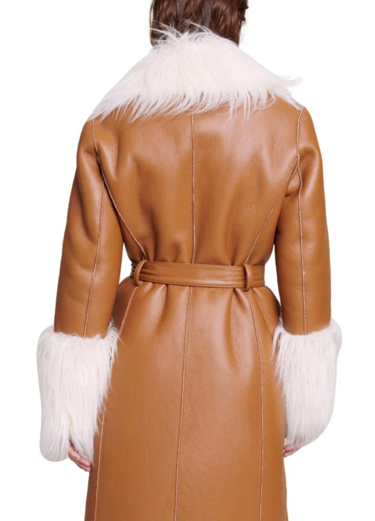 商品Maje|Faux fur long coat,价格¥2658,第4张图片详细描述
