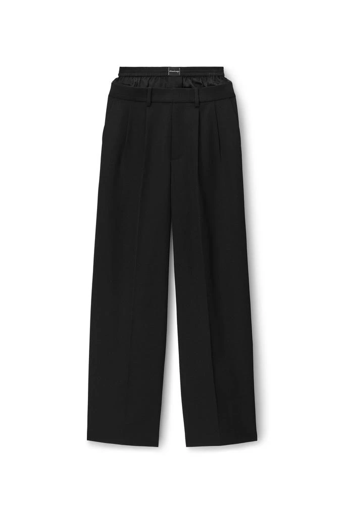 商品Alexander Wang|Wool Low-rise Tailored  Trouser With Pre-styled Logo Boxer Waistband,价格¥5518,第1张图片