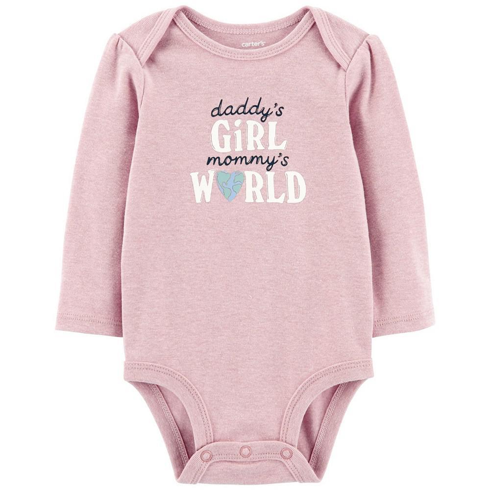 商品Carter's|Baby Girls Daddy's Girl Mommy's World Original Long Sleeves Bodysuit,价格¥63,第1张图片