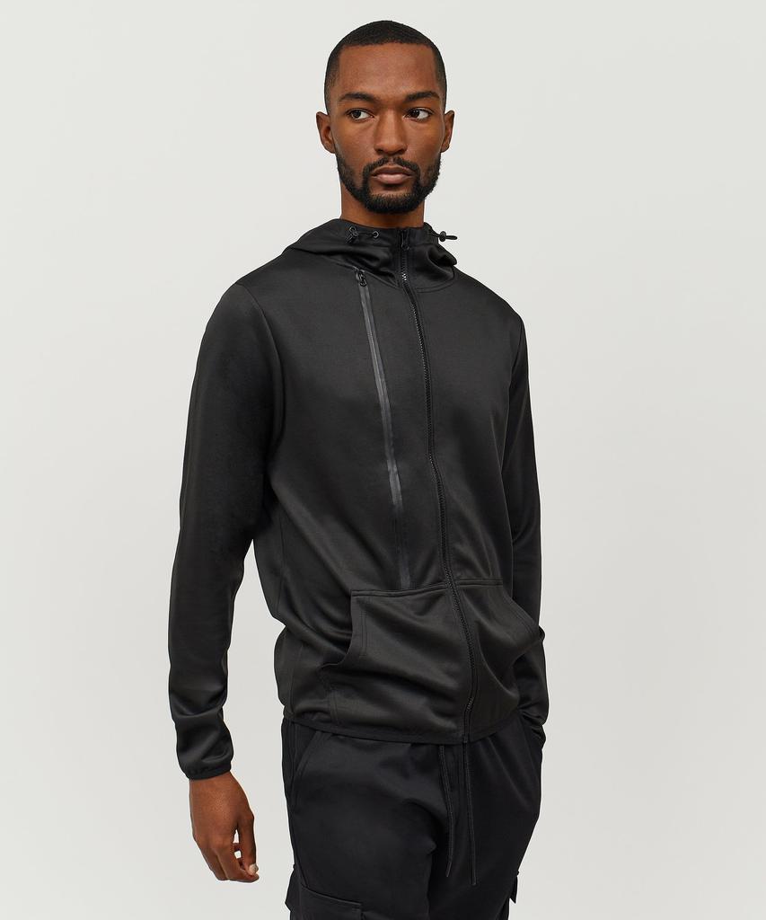 商品Reason Clothing|Hester Black Tech Fleece Hoodie With Zip,价格¥104,第6张图片详细描述