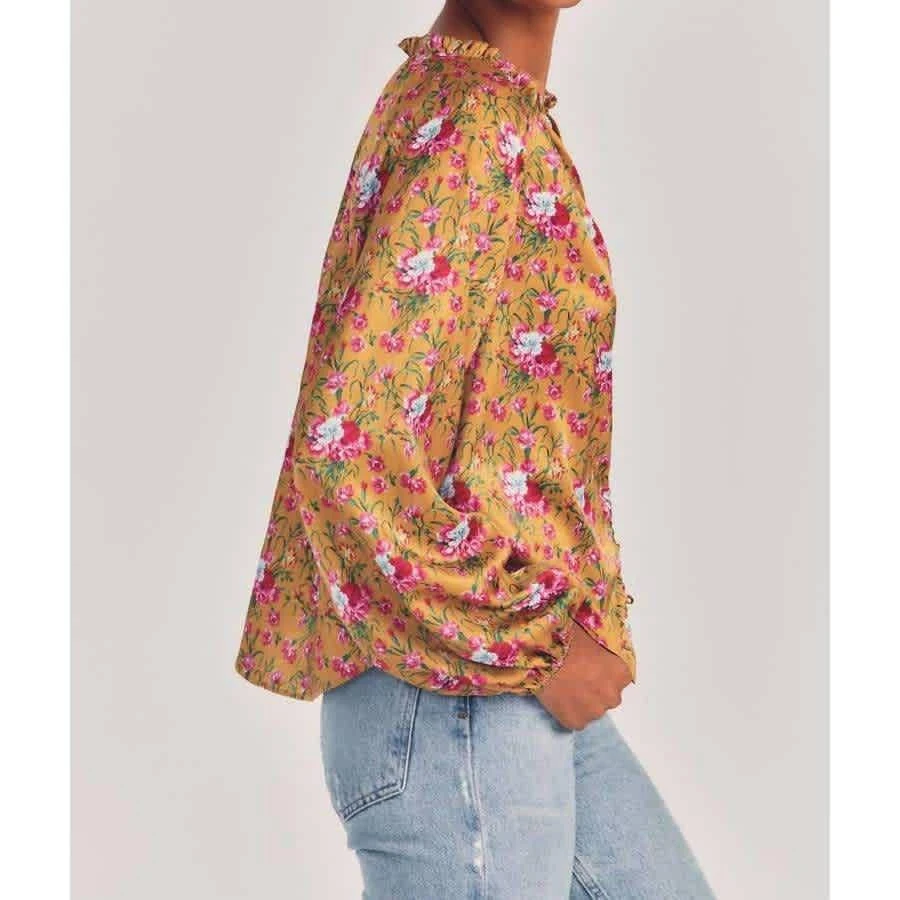 商品LOVESHACKFANCY|LoveShackFancy Ladies Manchester Blouse Ruby Goldmine, Size Large,价格¥1703,第3张图片详细描述