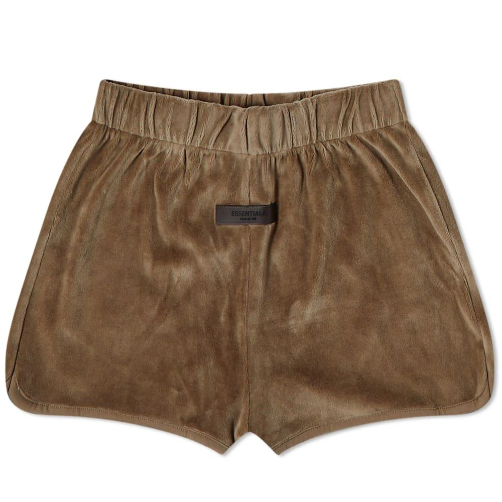 商品Essentials|Fear of God ESSENTIALS Velour Shorts - Wood,价格¥337,第1张图片