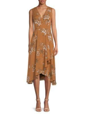 商品Calvin Klein|Floral Faux Wrap Dress,价格¥300,第1张图片