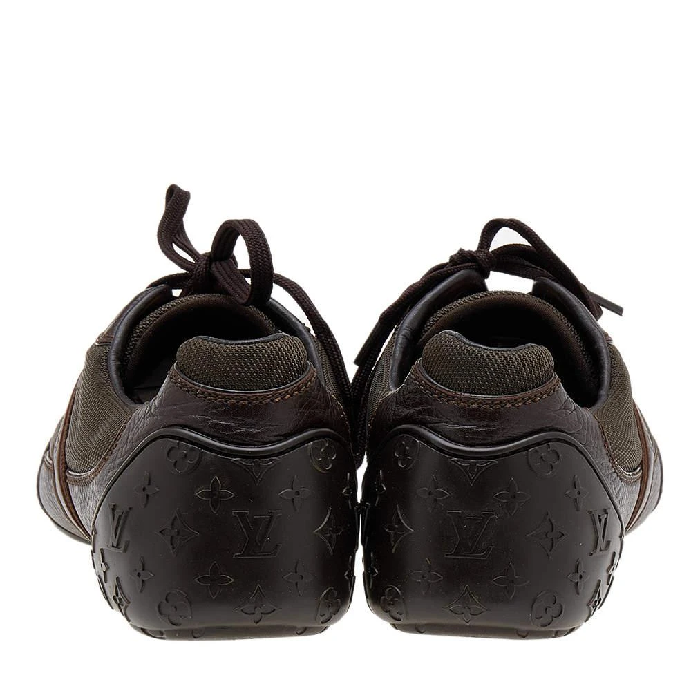 商品[二手商品] Louis Vuitton|Louis Vuitton Brown Leather And Canvas Low Top Sneakers Size 40.5,价格¥3674,第5张图片详细描述