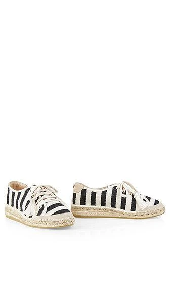 商品Marc Cain|Marc Cain Striped espadrille sneakers Black NB SI.02 W09,价格¥428,第1张图片