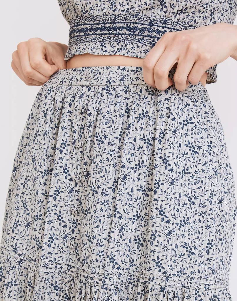 商品Madewell|Button-Front Tiered Maxi Skirt in Florentine Floral,价格¥370,第6张图片详细描述