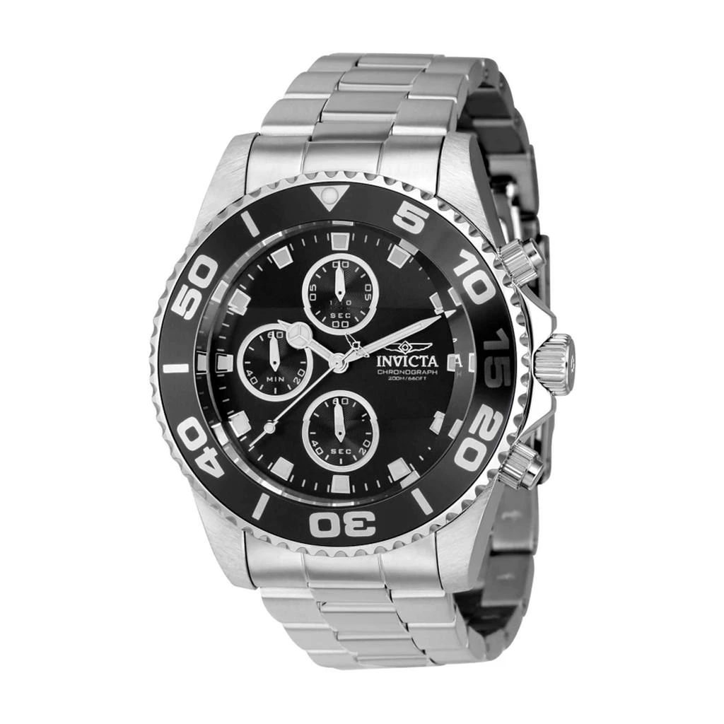 商品Invicta|Invicta Men's Chronograph Watch - Pro Diver Black Dial Silver Tone Bracelet | 43405,价格¥693,第1张图片